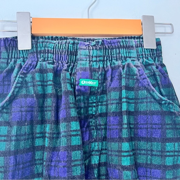 Amazing Vintage OshKosh kids Green and Purple Plaid Pants 6x - Picture 4 of 7